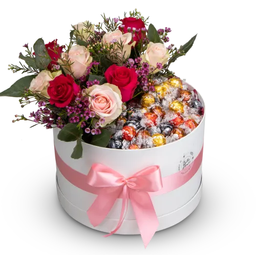 Květinový box s pralinkami